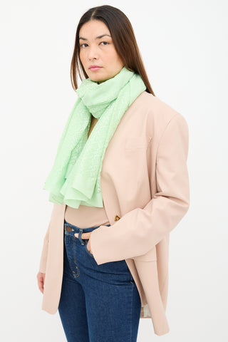 Gucci Silk & Cotton GG Monogram Scarf