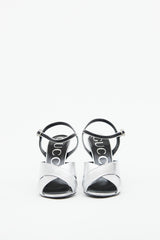 Gucci Silver Betsy Crossover Heeled Sandal