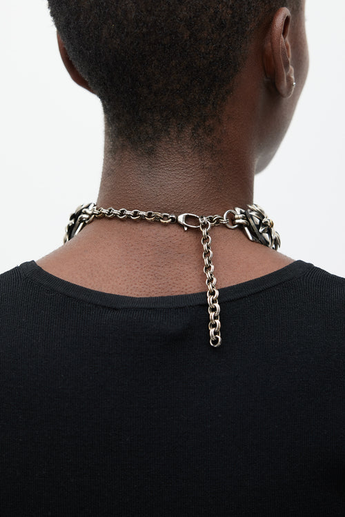 Silver & Gold Floral GG Choker
