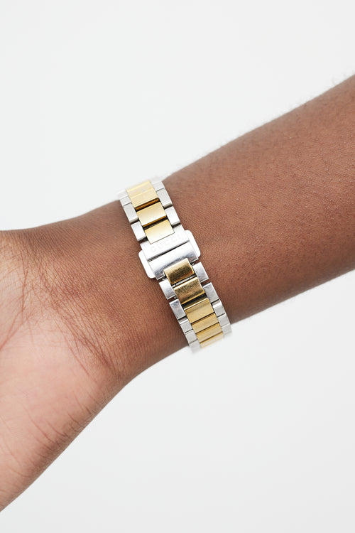 Gucci Silver & Gold G Timeless 28mm Watch