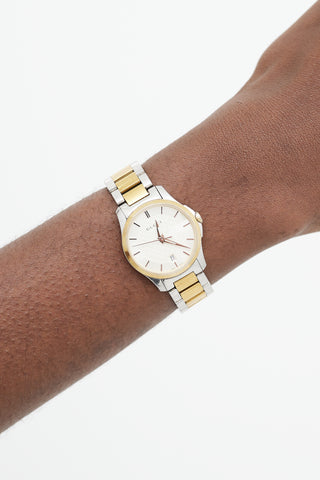 Gucci Silver & Gold G Timeless 28mm Watch