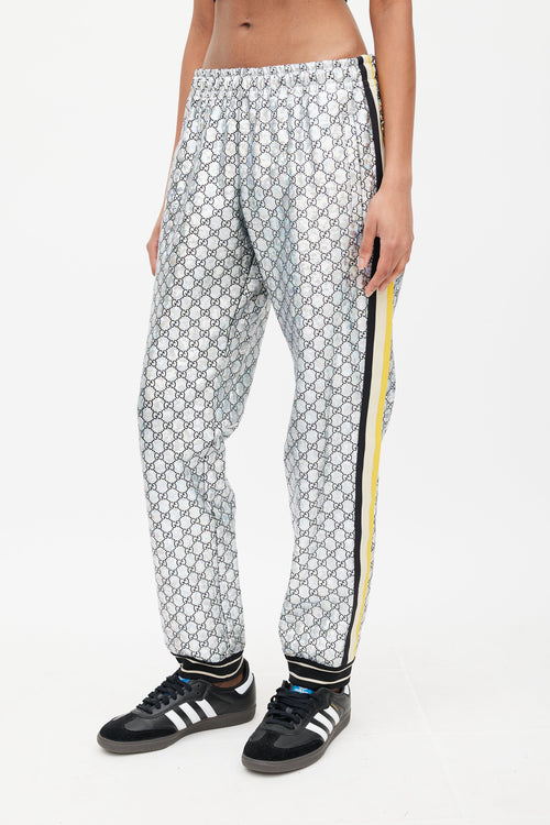 Gucci Silver Holographic GG Monogram Track Pant