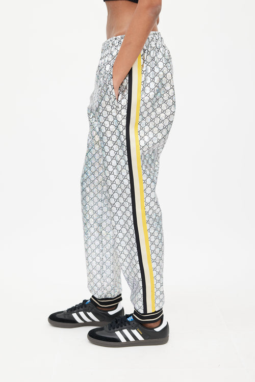 Gucci Silver Holographic GG Monogram Track Pant