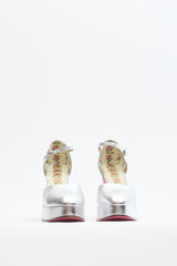 Gucci Silver Metallic Leather D'Orsay Platform Pump
