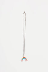 Gucci Sterling Silver Rainbow Logo Necklace