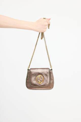 Gucci Metallic Leather 1973 GG Bag