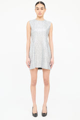 Gucci Woven Metallic Tweed Midi Dress
