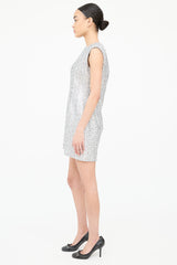 Gucci Woven Metallic Tweed Midi Dress