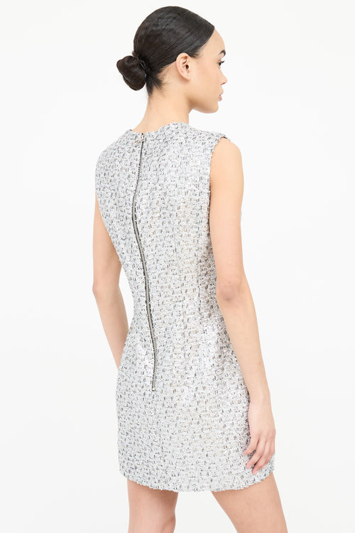Gucci Woven Metallic Tweed Midi Dress