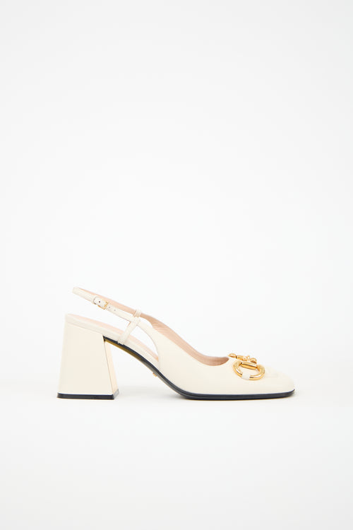 Gucci Leather Slingback  Heel