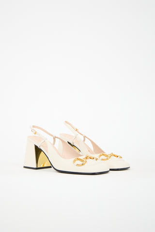 Gucci Leather Slingback  Heel