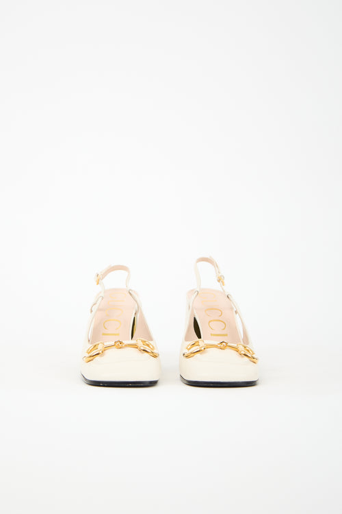 Gucci Leather Slingback  Heel