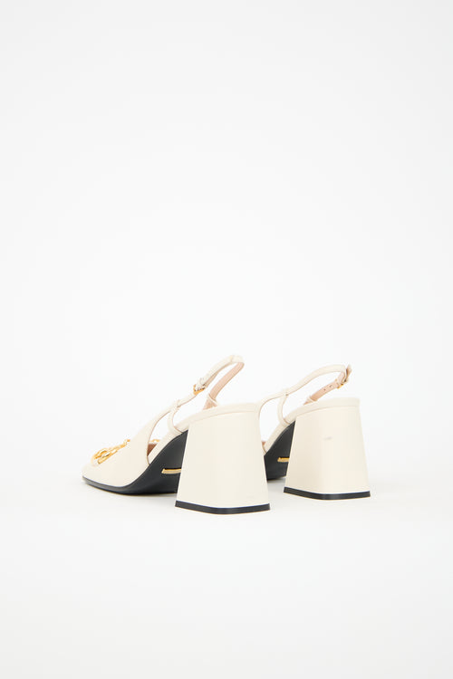Gucci Leather Slingback  Heel