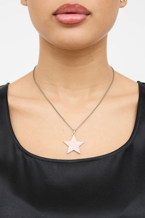 Gucci Sterling Silver Star Ghost Necklace