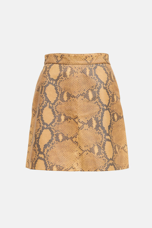 Gucci Embossed Print Skirt