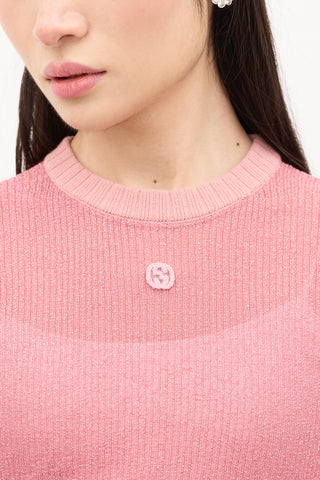 Gucci Sparkly GG Knit Top