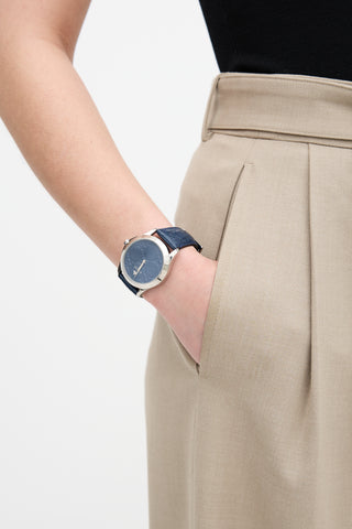 Gucci Stainless Steel & GG Leather G-Timeless Watch