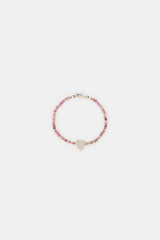 Gucci Sterling Silver Beaded Trademark Heart Bracelet
