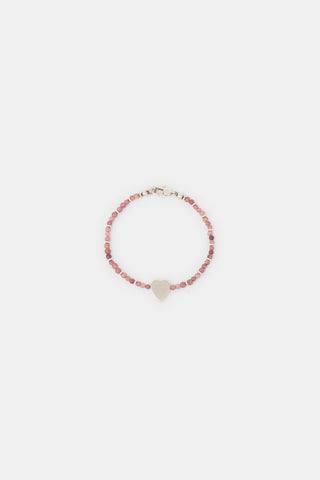 Gucci Sterling Silver Beaded Trademark Heart Bracelet