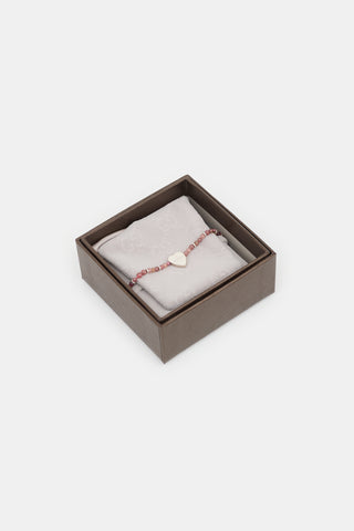 Gucci Sterling Silver Beaded Trademark Heart Bracelet