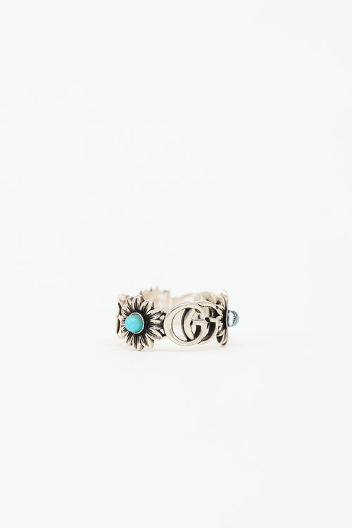 Gucci Sterling Silver GG Marmont Ring