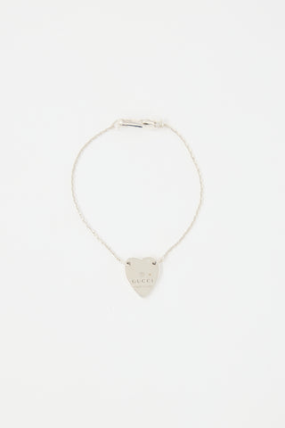 Gucci Sterling Silver Heart Bracelet