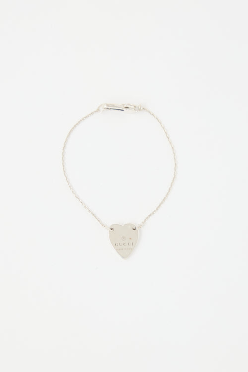 Gucci Sterling Silver Heart Bracelet
