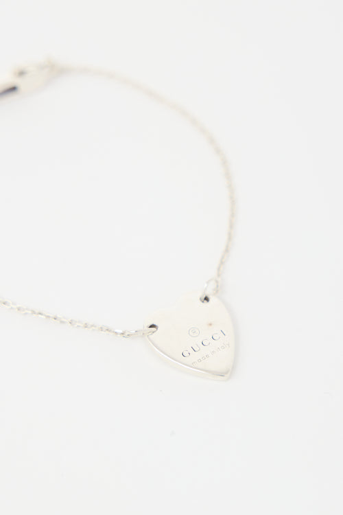 Gucci Sterling Silver Heart Bracelet
