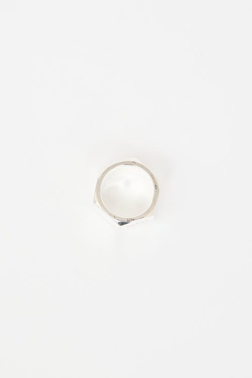 Gucci Sterling Silver Hexagon Ring