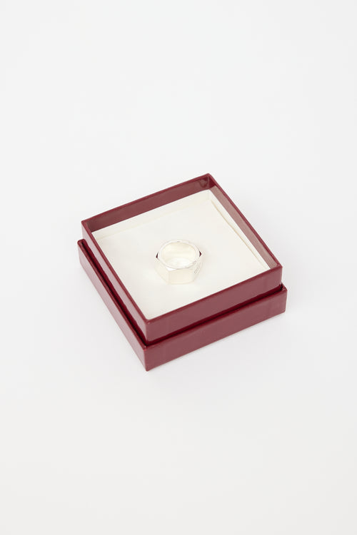 Gucci Sterling Silver Hexagon Ring