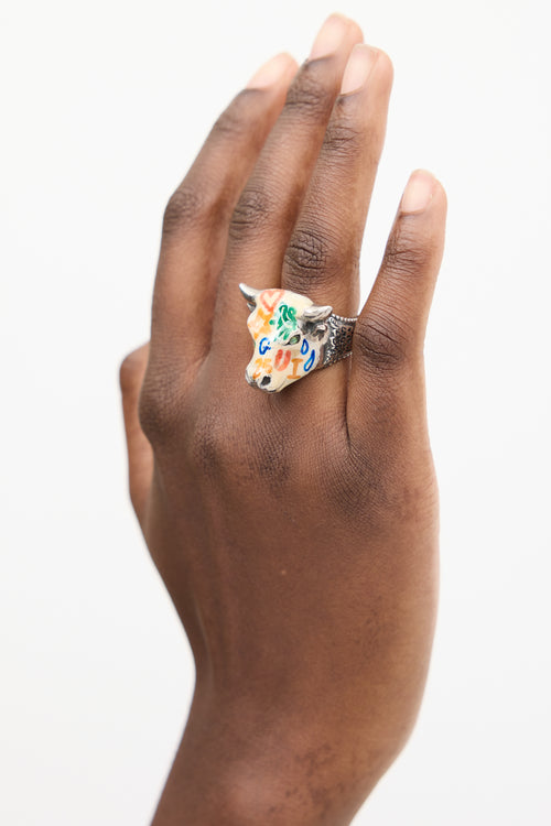 Gucci Sterling Silver & Multicolour Anger Forest Ring