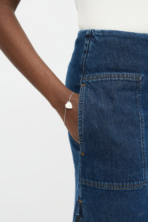 Gucci Sterling Silver Trademark Heart Bracelet