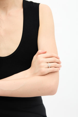 Gucci Sterling Silver Trademark Heart Ring