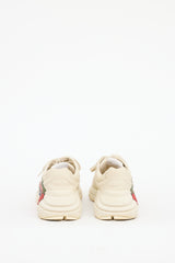 Gucci Beige & Multicolour Leather Rhyton Strawberry Sneaker