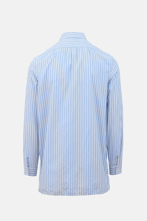 Gucci Striped Half Button Shirt
