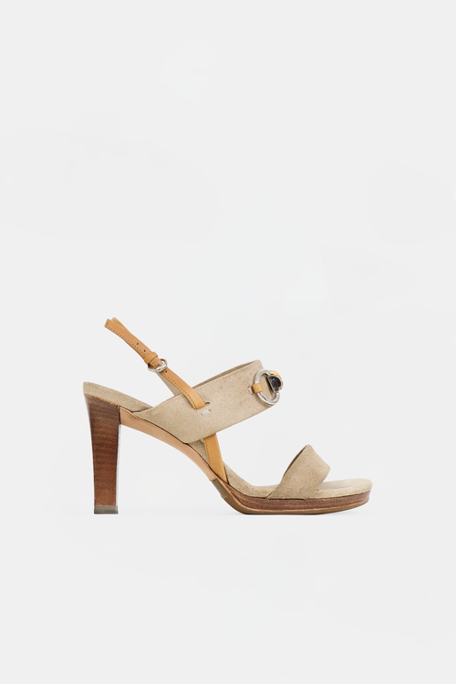 Gucci Suede Bamboo Sandal