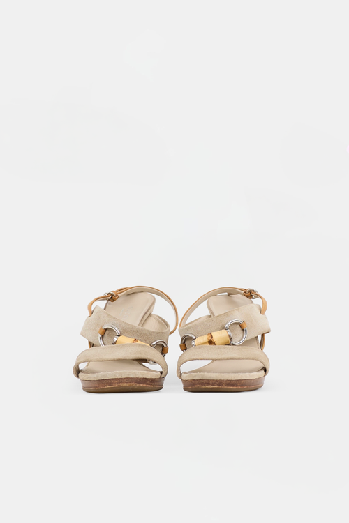 Gucci Suede Bamboo Sandal