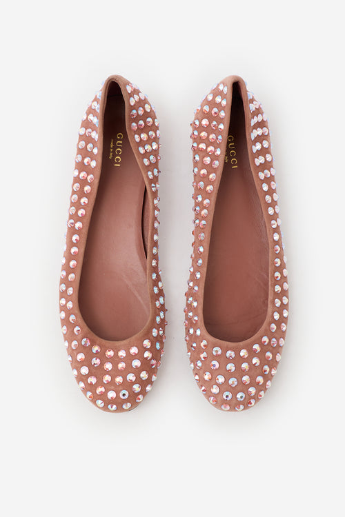 Gucci Suede Embellished Flat