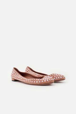 Gucci Suede Embellished Flat