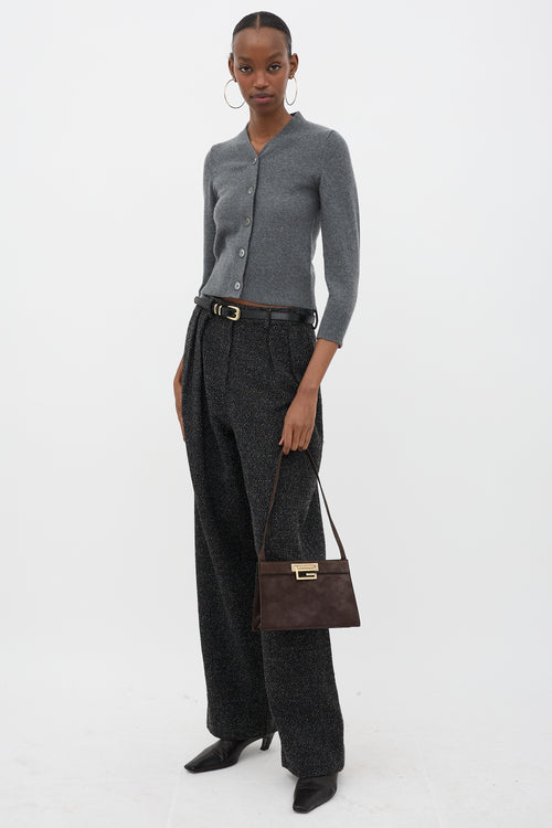 Gucci Suede G Square Shoulder Bag