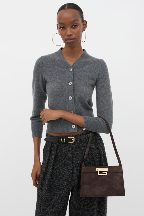 Gucci Suede G Square Shoulder Bag