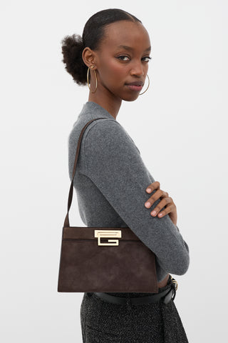 Gucci Suede G Square Shoulder Bag