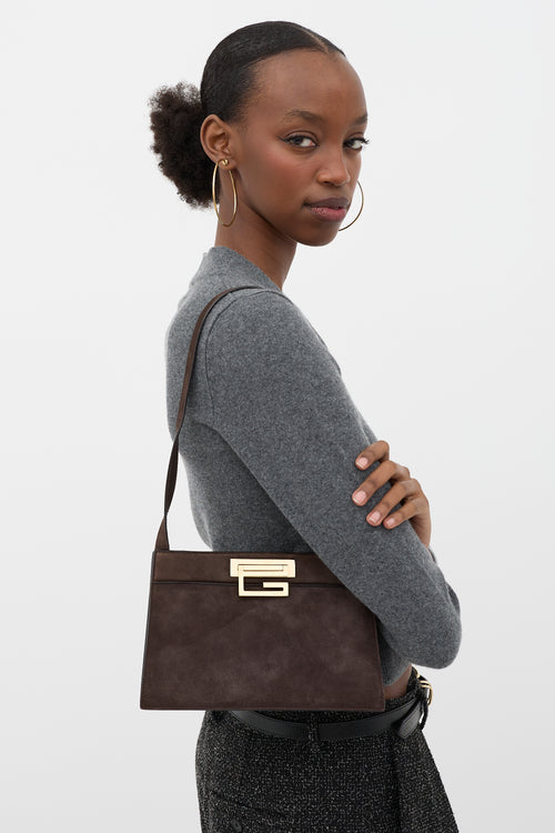 Gucci Suede G Square Shoulder Bag