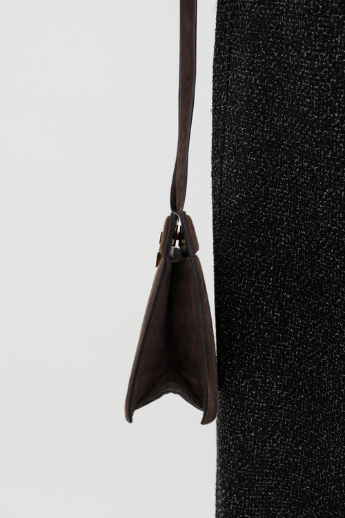 Gucci Suede G Square Shoulder Bag