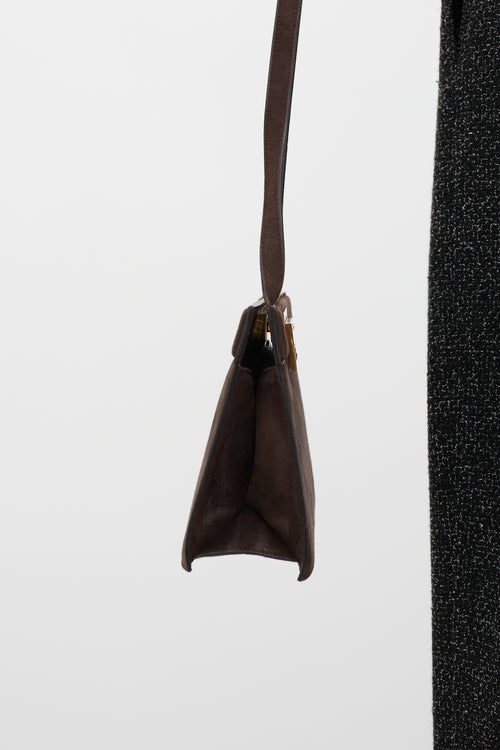 Gucci Suede G Square Shoulder Bag