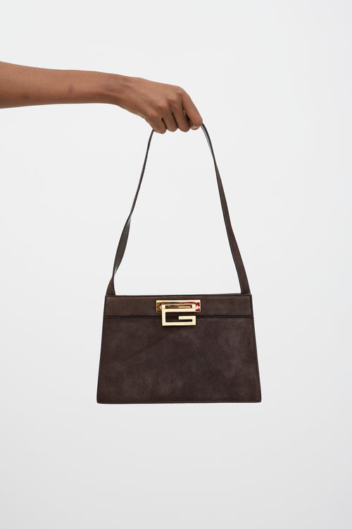 Gucci Suede G Square Shoulder Bag