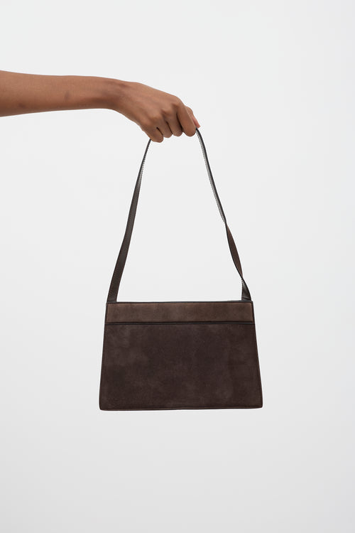 Gucci Suede G Square Shoulder Bag