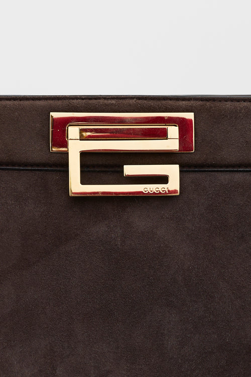 Gucci Suede G Square Shoulder Bag