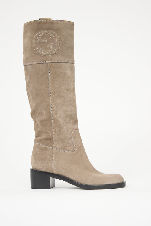 Gucci Suede GG Boot