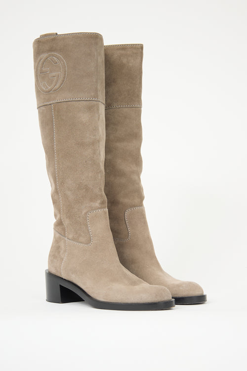 Gucci Suede GG Boot